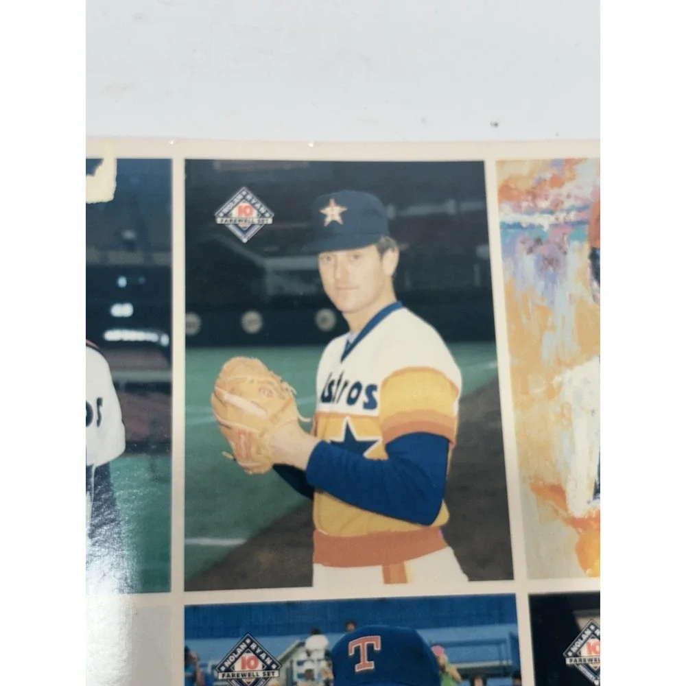Nolan Ryan 1993 Mothers‎ Cookies Uncut Sheet Of 10 Cards